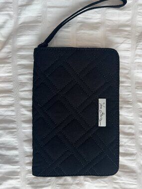 New Vera Bradley All-in-One Wristlet Black Microfiber zip closure